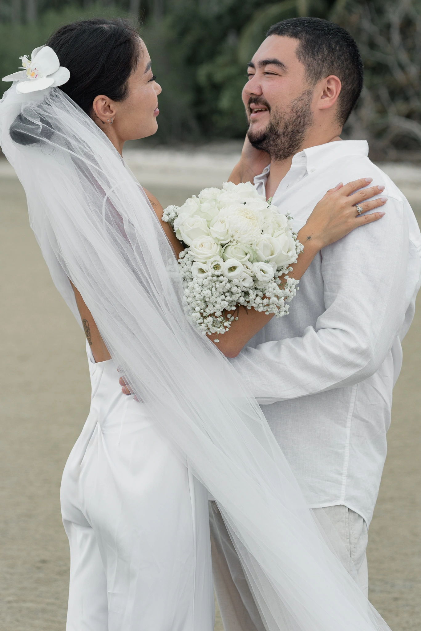 Couple sharing a quiet moment on the beach
