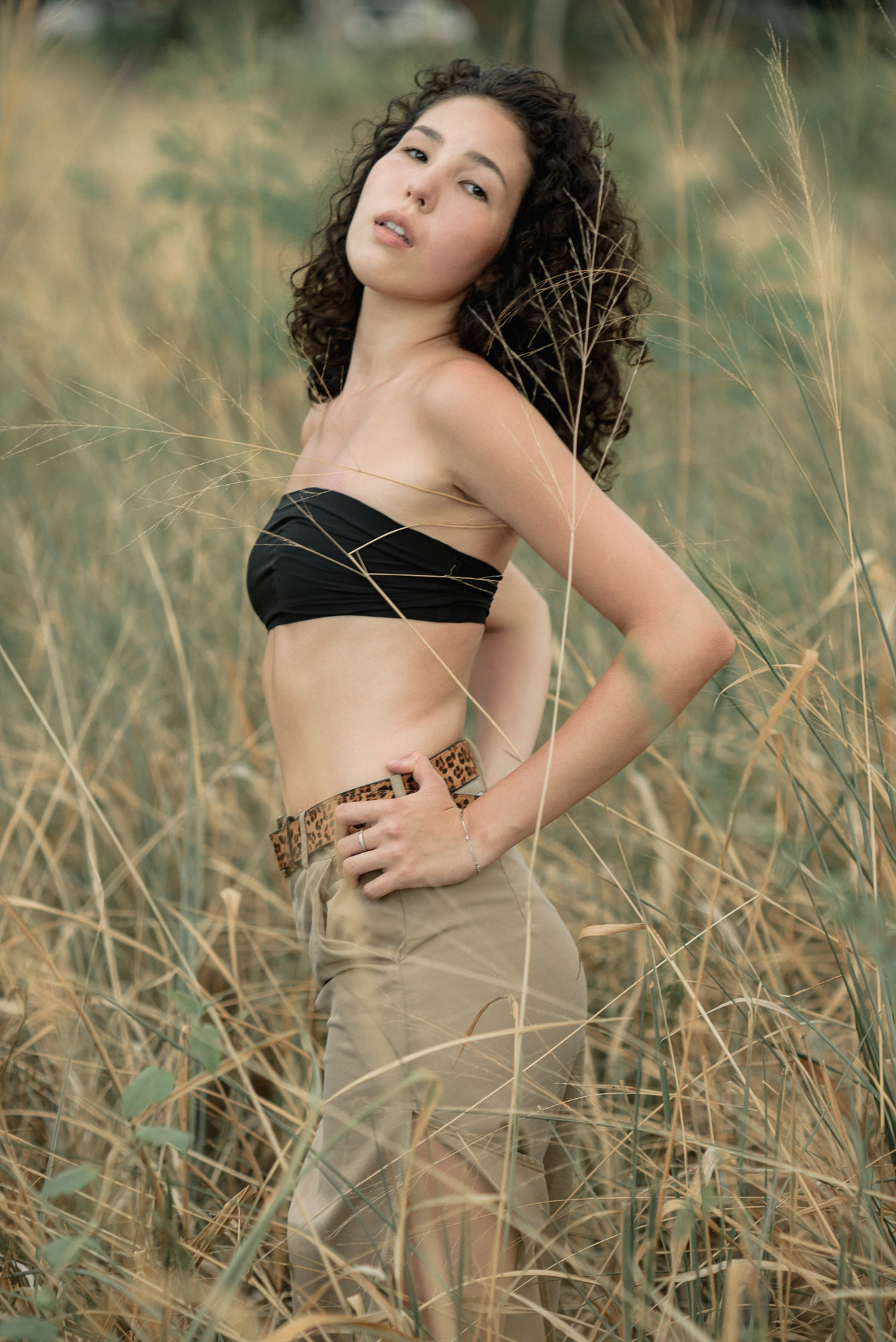 Textured fashion look in tropical light