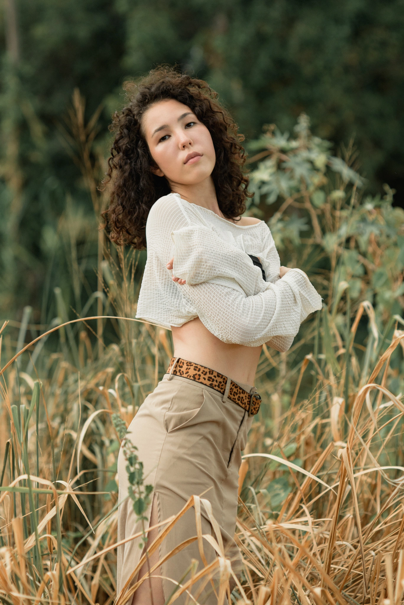 Fashion portrait shaped by movement and light