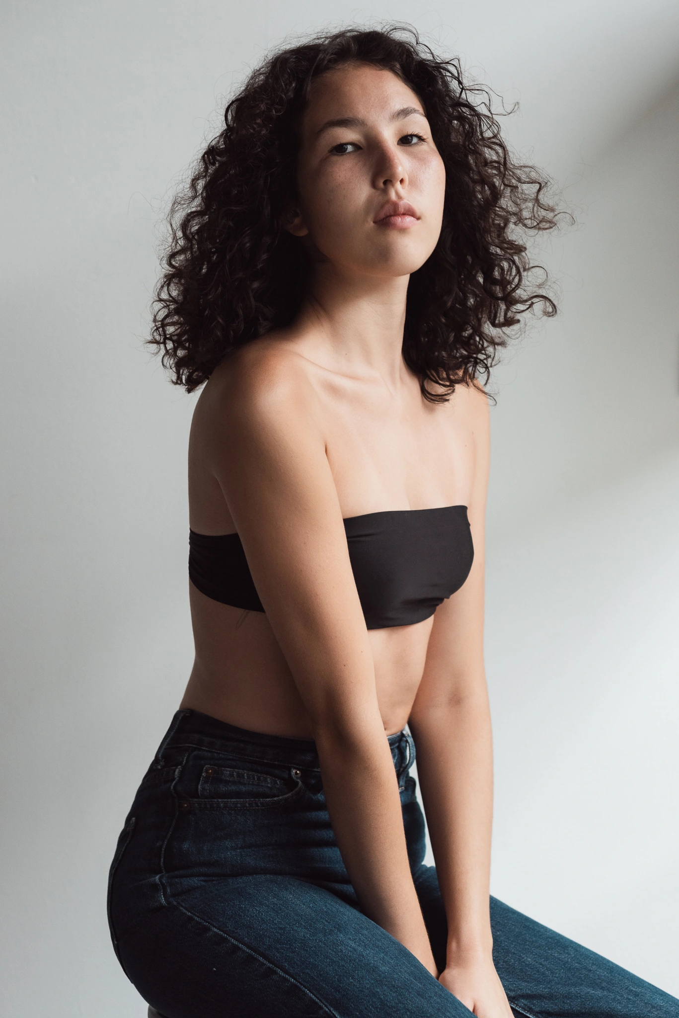 Natural-light model portrait