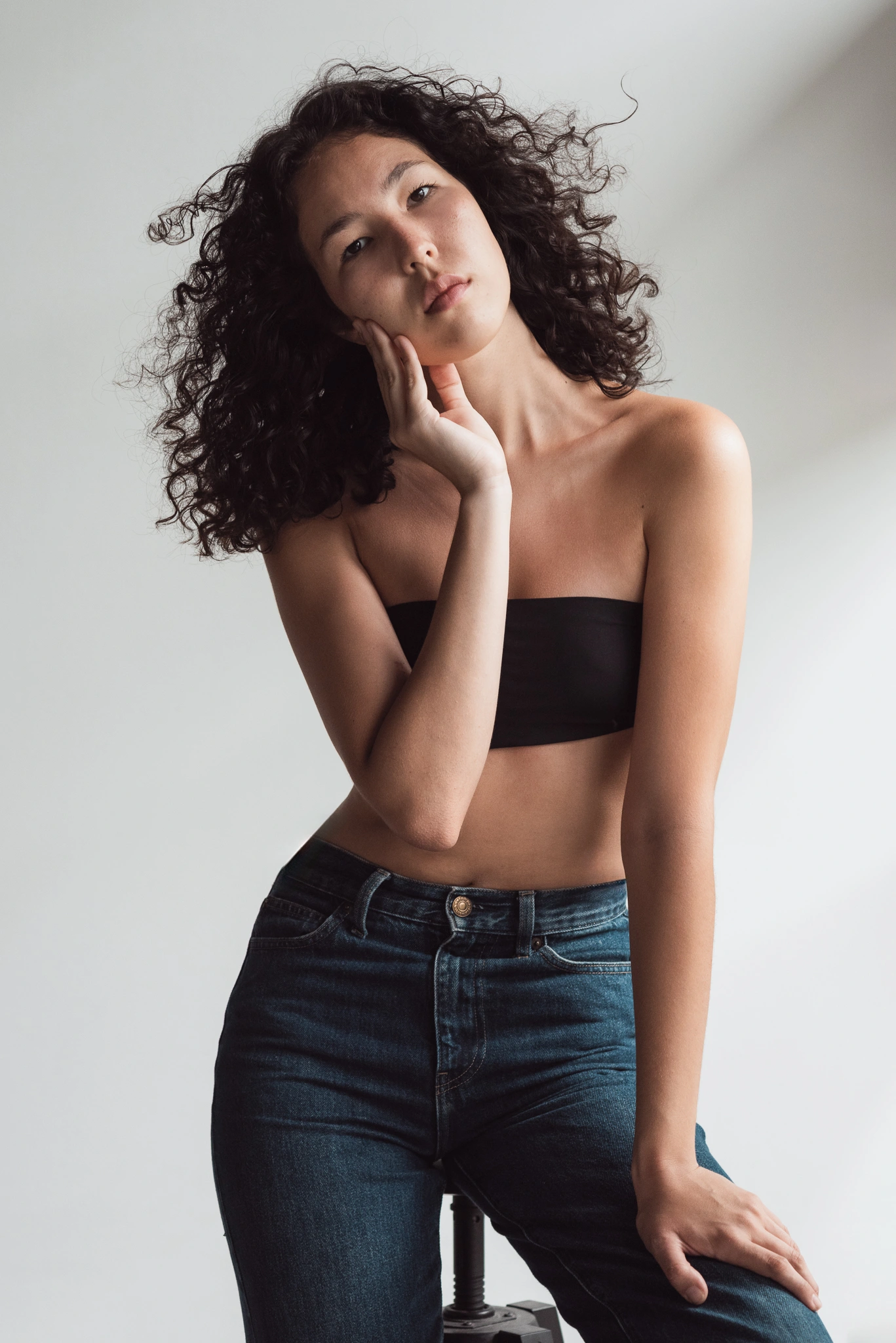 Relaxed seated pose from a model test session