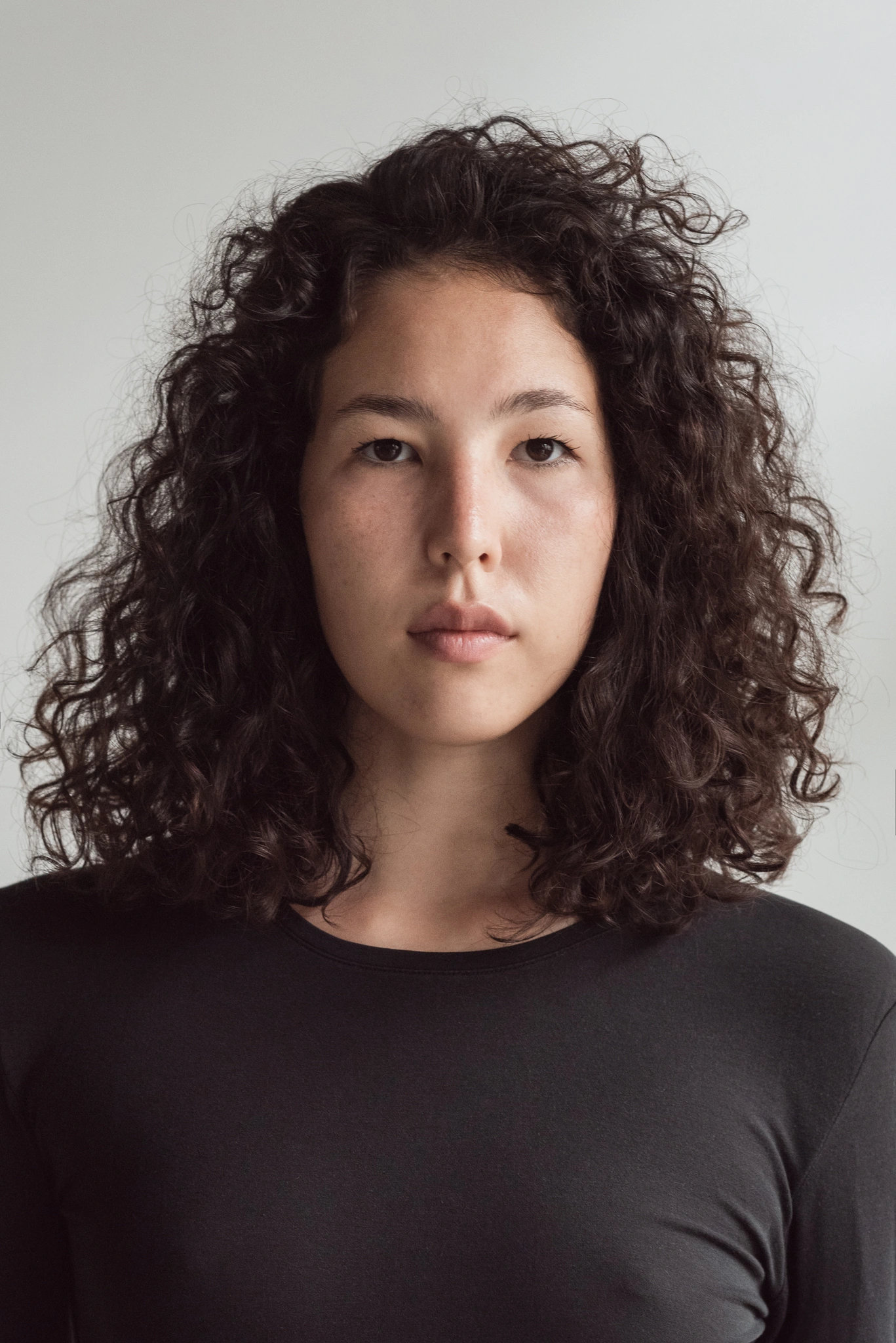 Close portrait introducing the final model test look